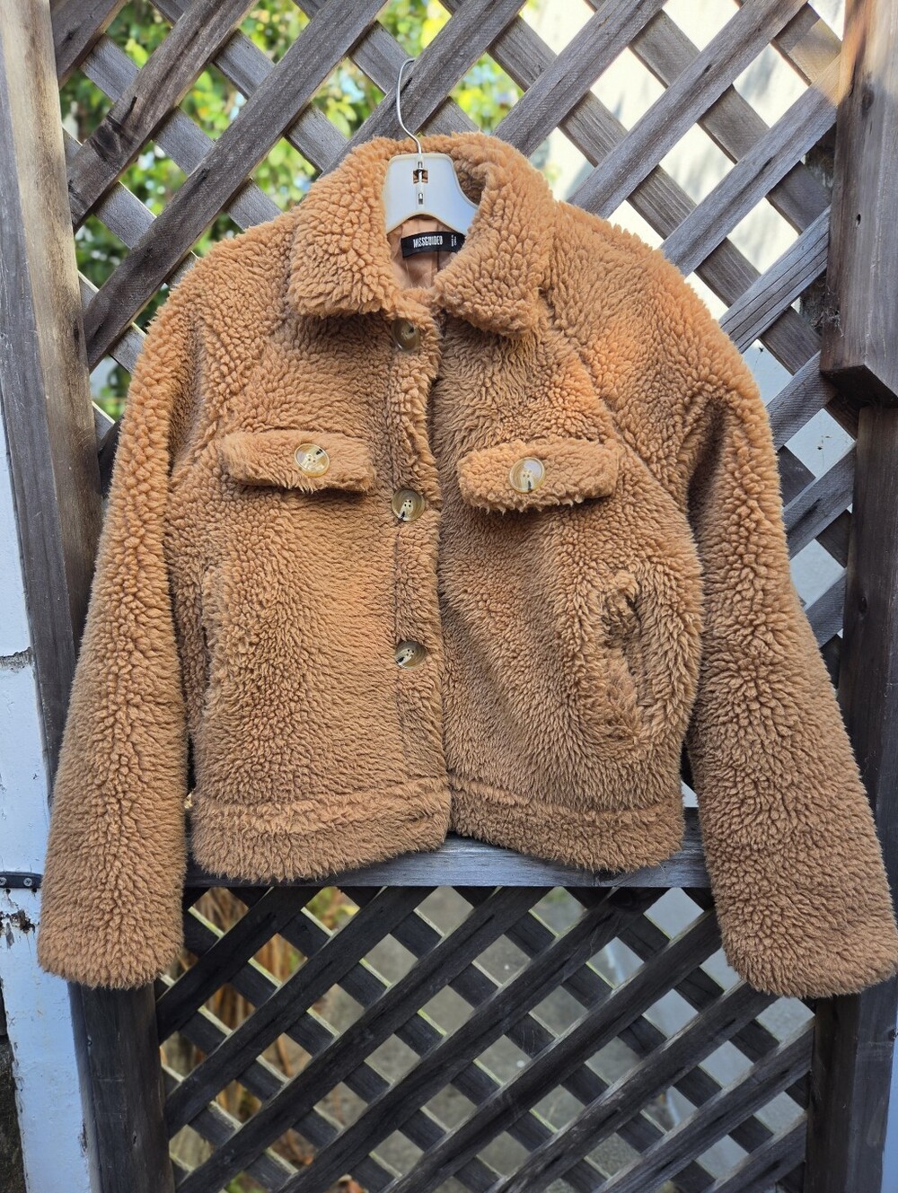 Misguided Teddy Bear Jacket Size 2 Oversize Fit